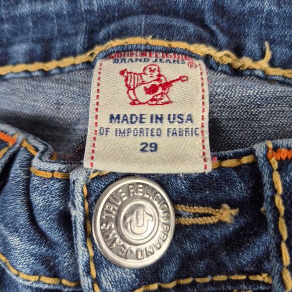 True Religion USA Rainbow Heavy Stitch Joey Boot Flare Vintage Denim Jeans 29 - Picture 3 of 6